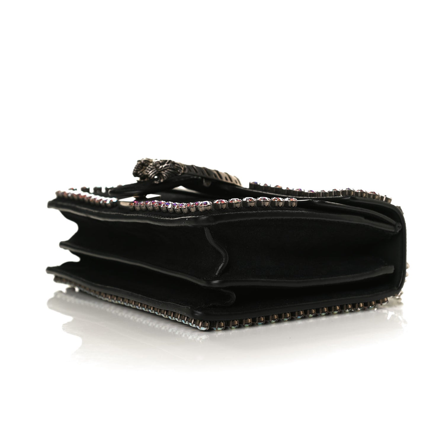 Suede Crystal Small Dionysus Shoulder Bag Black