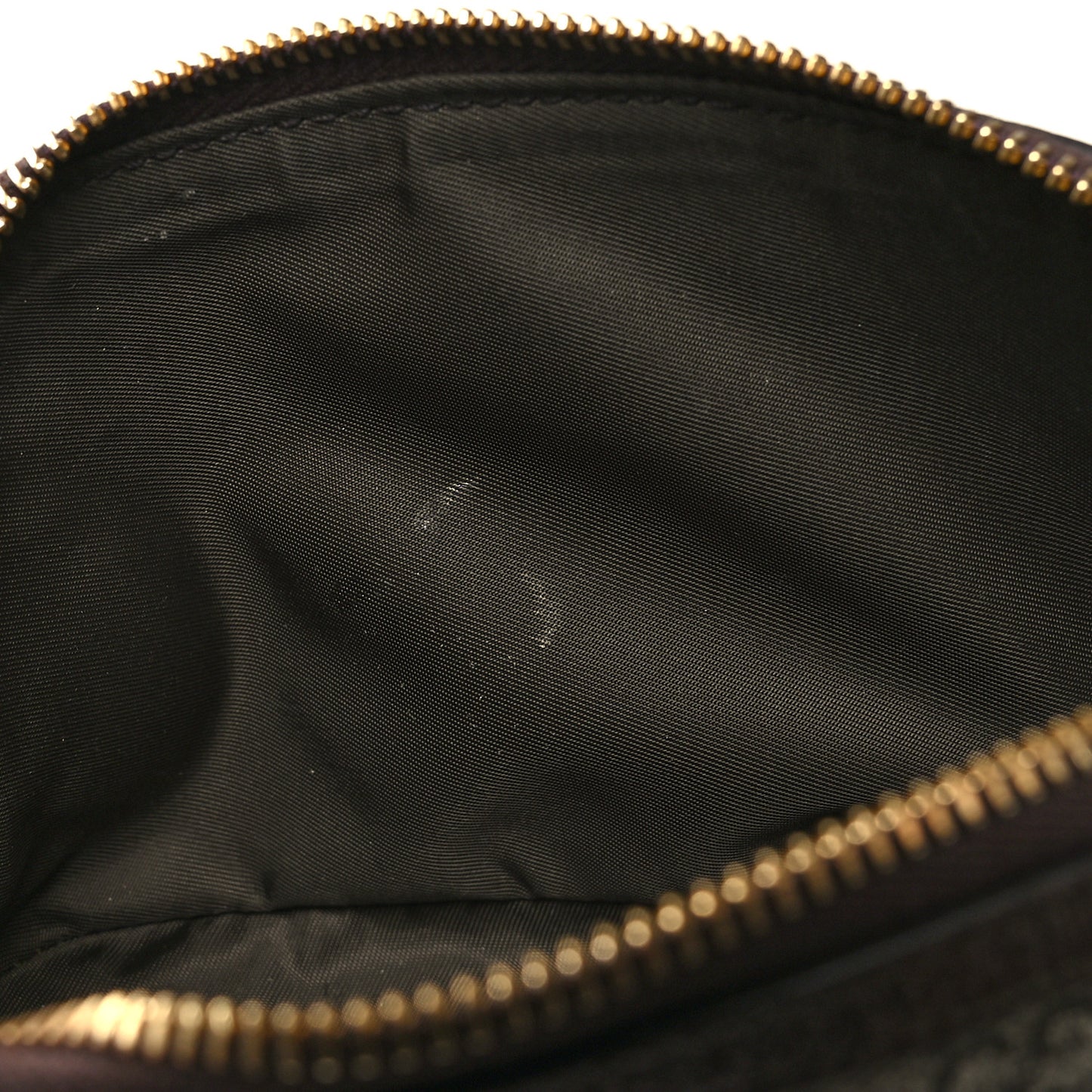 GG Supreme Monogram Textured Calfskin Web Medium Ophidia Cosmetic Case Beige Ebony New Acero