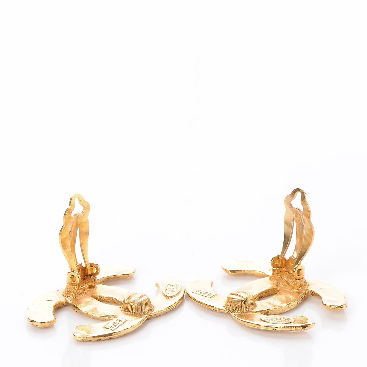 CC Woven Clip On Earrings Gold