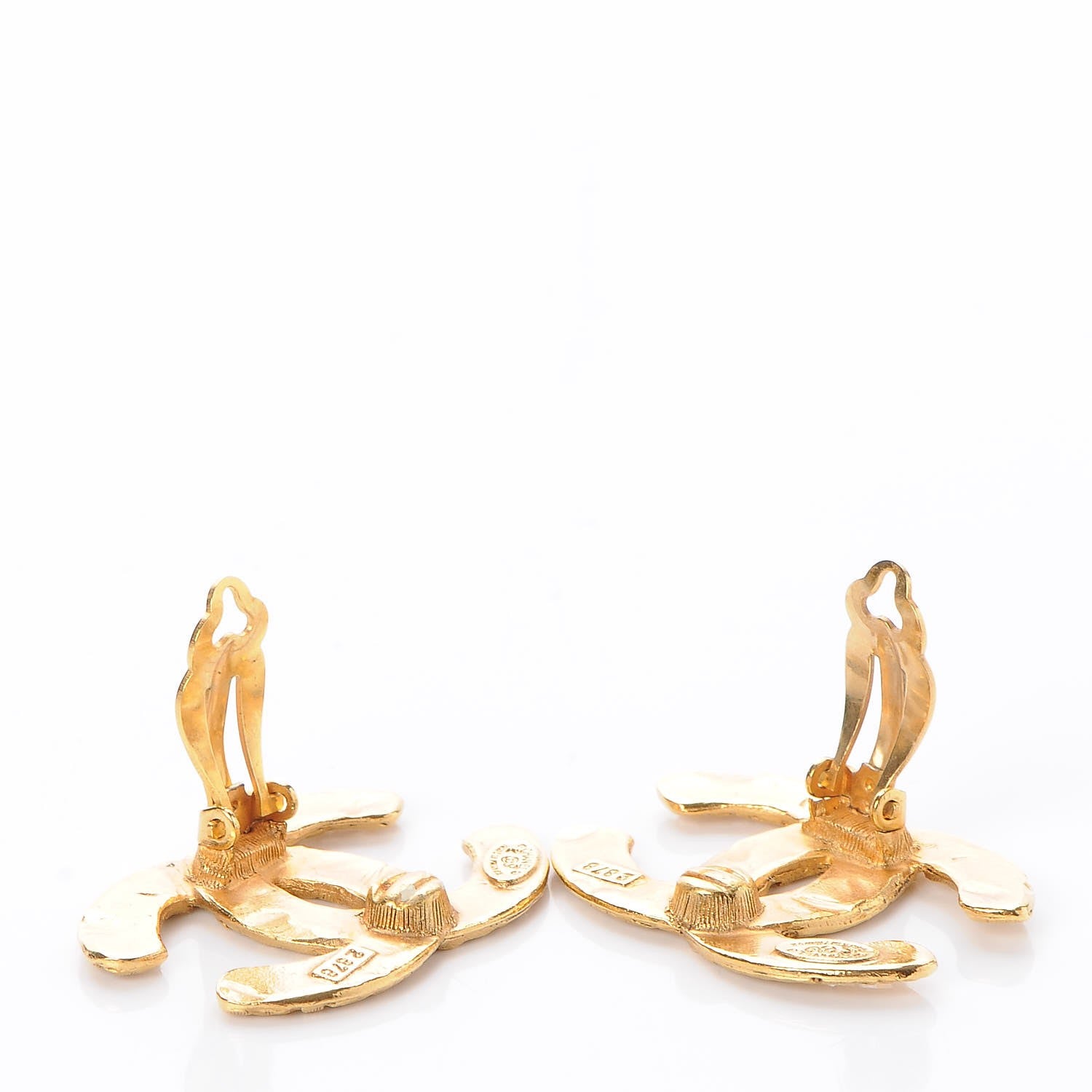 Chanel CC Woven Clip On Earrings Gold 5 of 6