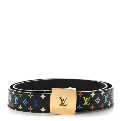 Louis Vuitton Monogram Multicolor LV Cut Reversible Belt 85 34 Black 1 of 6