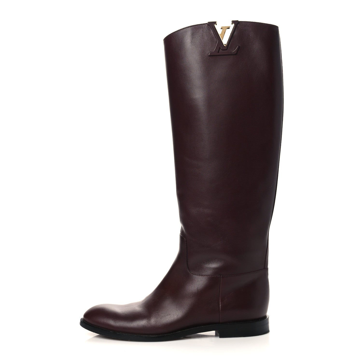 Louis Vuitton Calfskin Heritage Flat High Boots 37.5 Brown 2 of 18