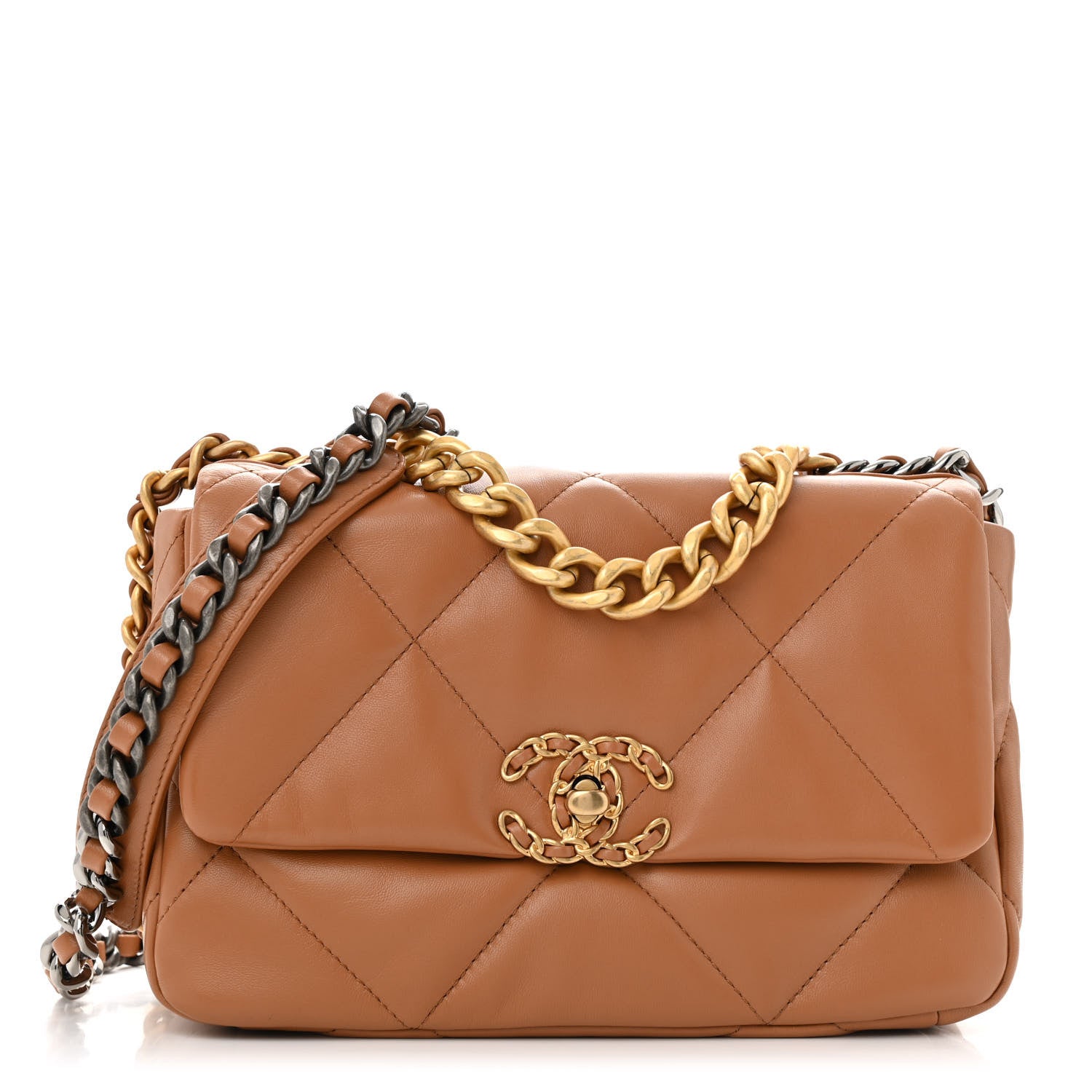 Chanel Lambskin Quilted Medium Chanel 19 Flap Brown 1 of 11