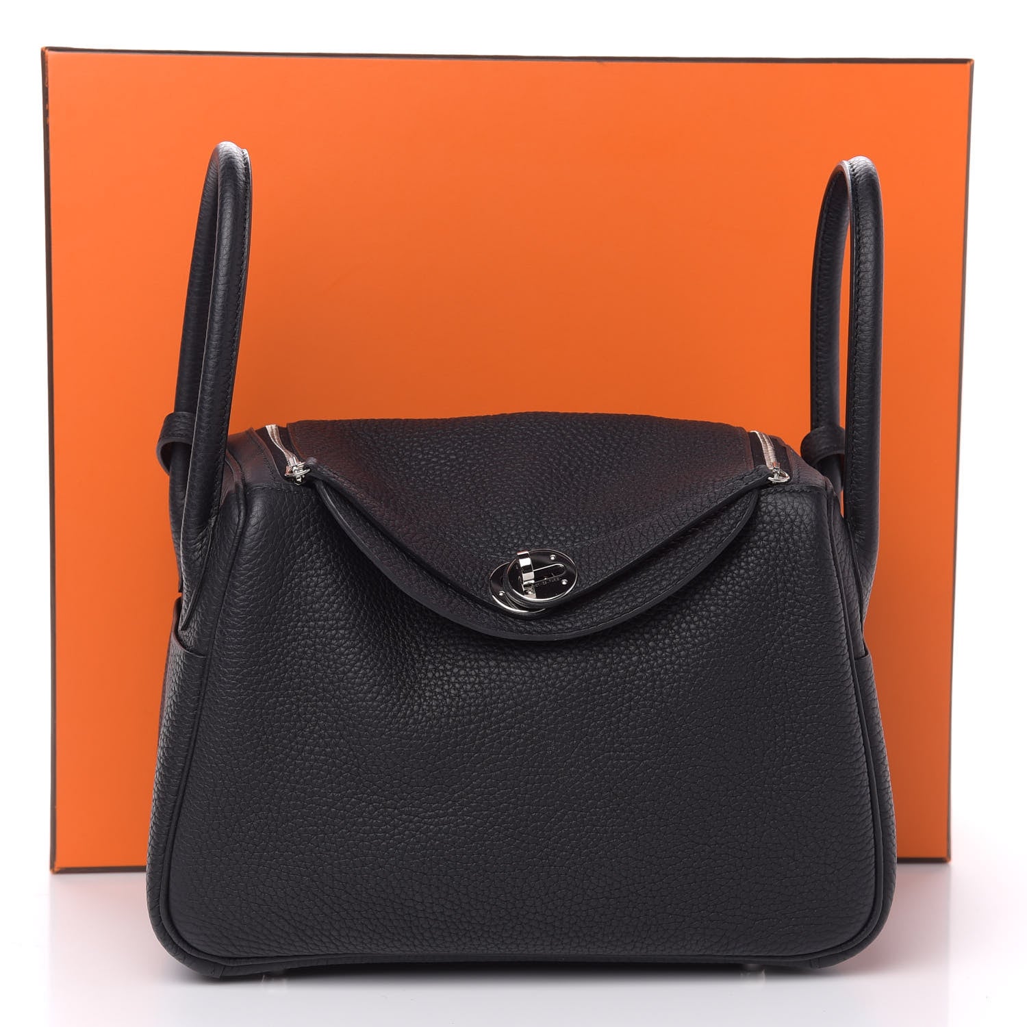 Hermes Taurillon Clemence Lindy 26 Black 11 of 11