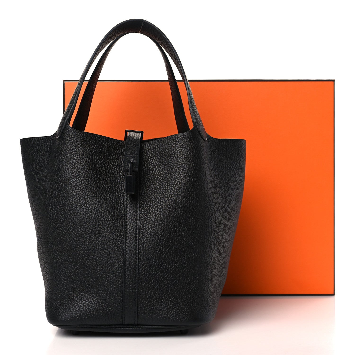 Hermes Taurillon Clemence Monochrome Picotin Lock 22 MM Black 9 of 9