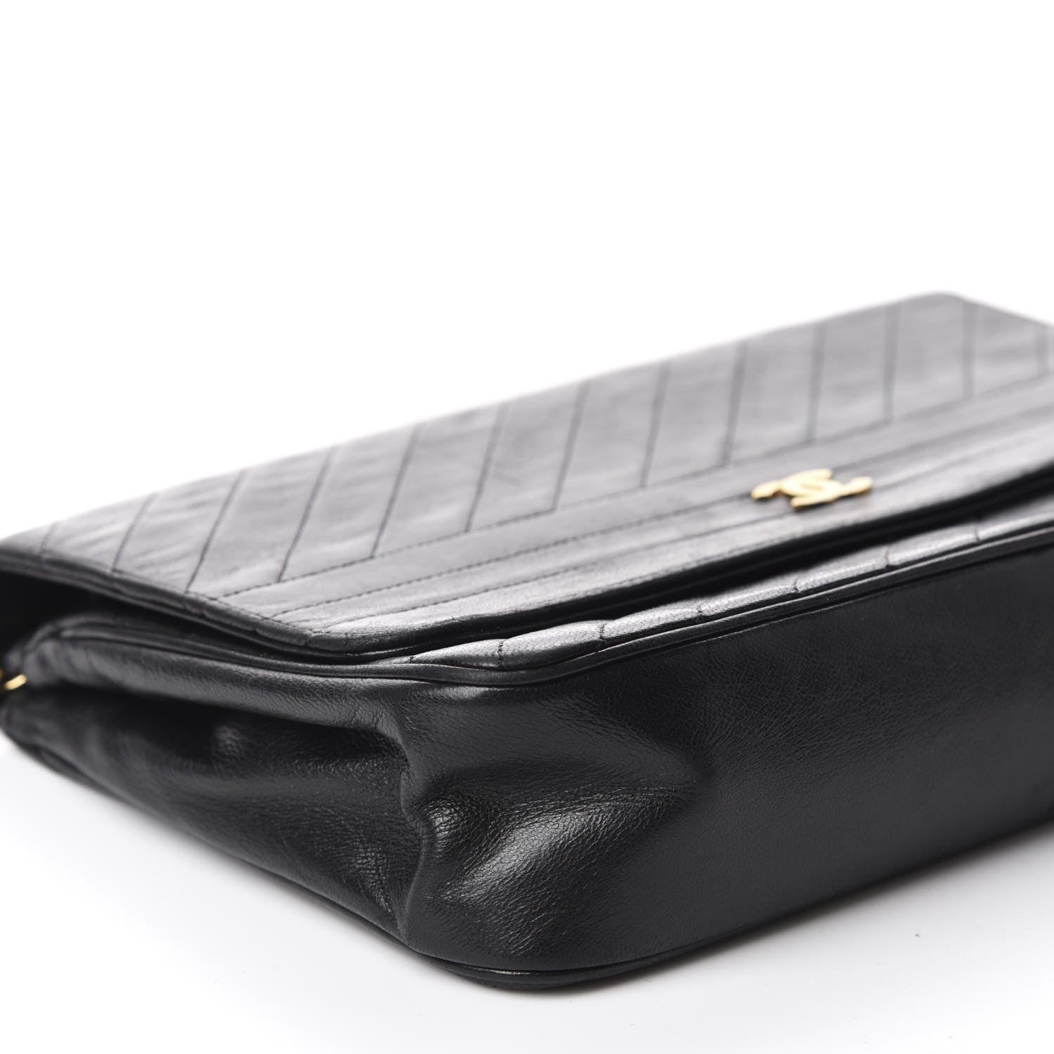 Chanel Lambskin Diagonal Quilted Small Single Flap Black 6 of 11