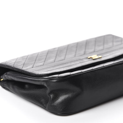 Chanel Lambskin Diagonal Quilted Small Single Flap Black 6 of 11