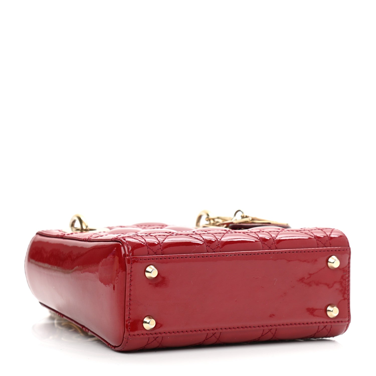 Christian Dior Patent Cannage Mini Lady Dior Red 4 of 9