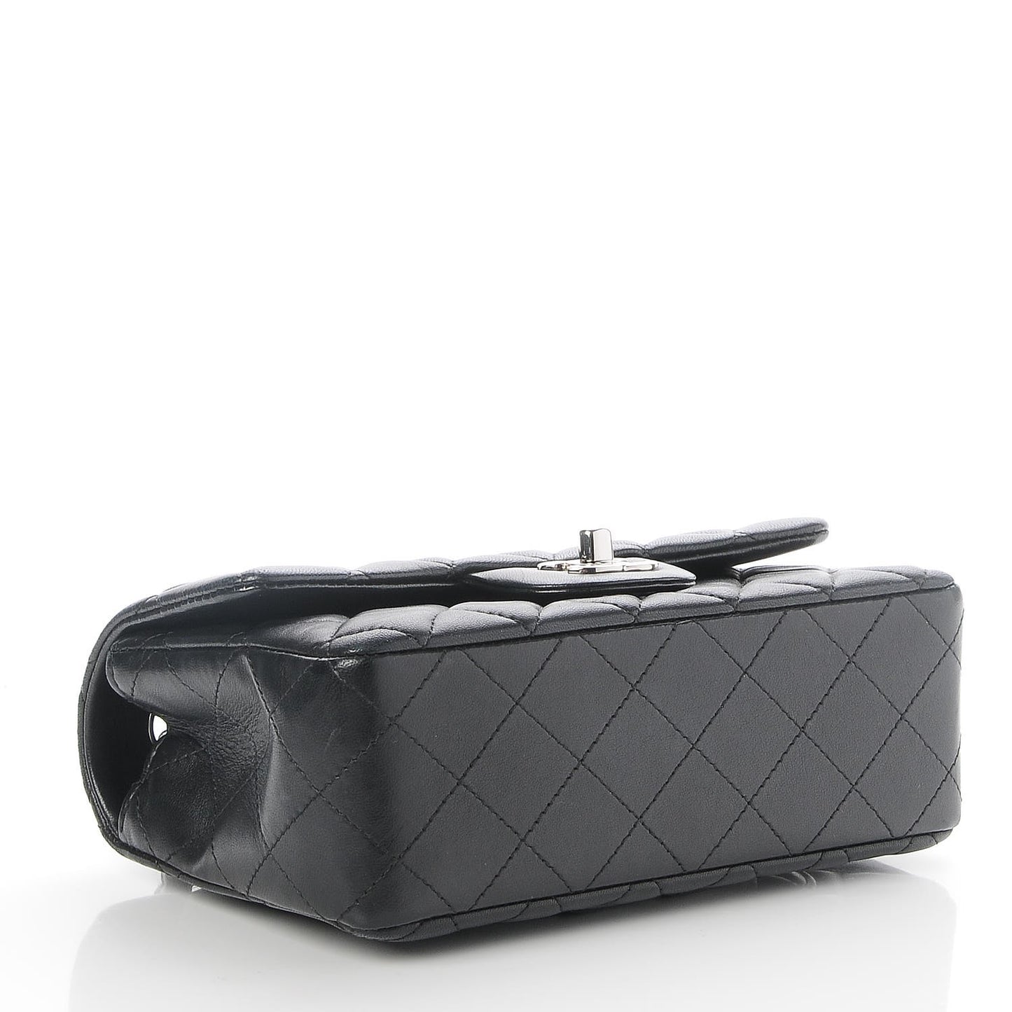 Lambskin Quilted Mini Rectangular Flap Black