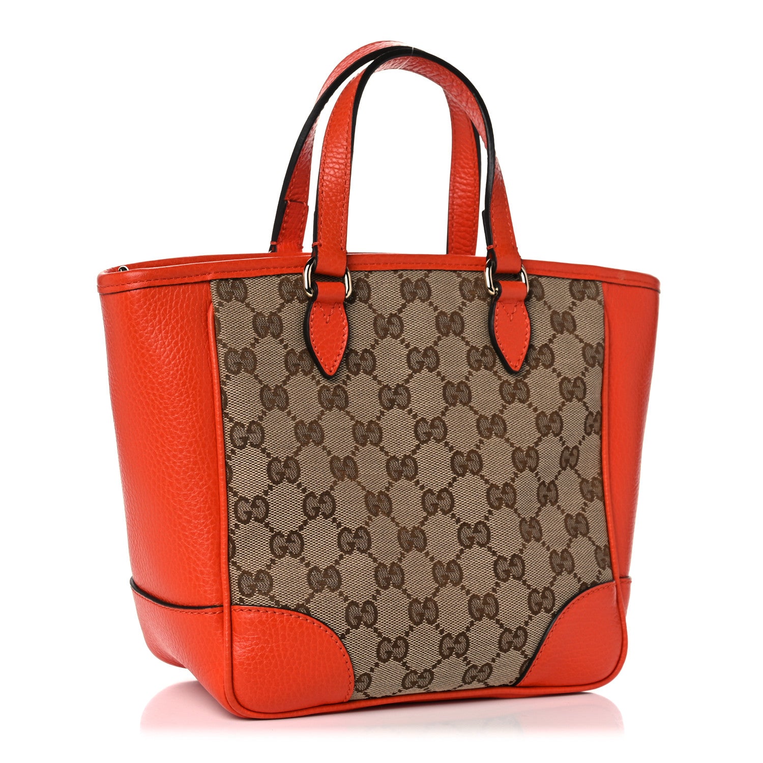 Gucci Monogram Dollar Calfskin Small Bree Tote Beige Ebony Sun Orange 3 of 13
