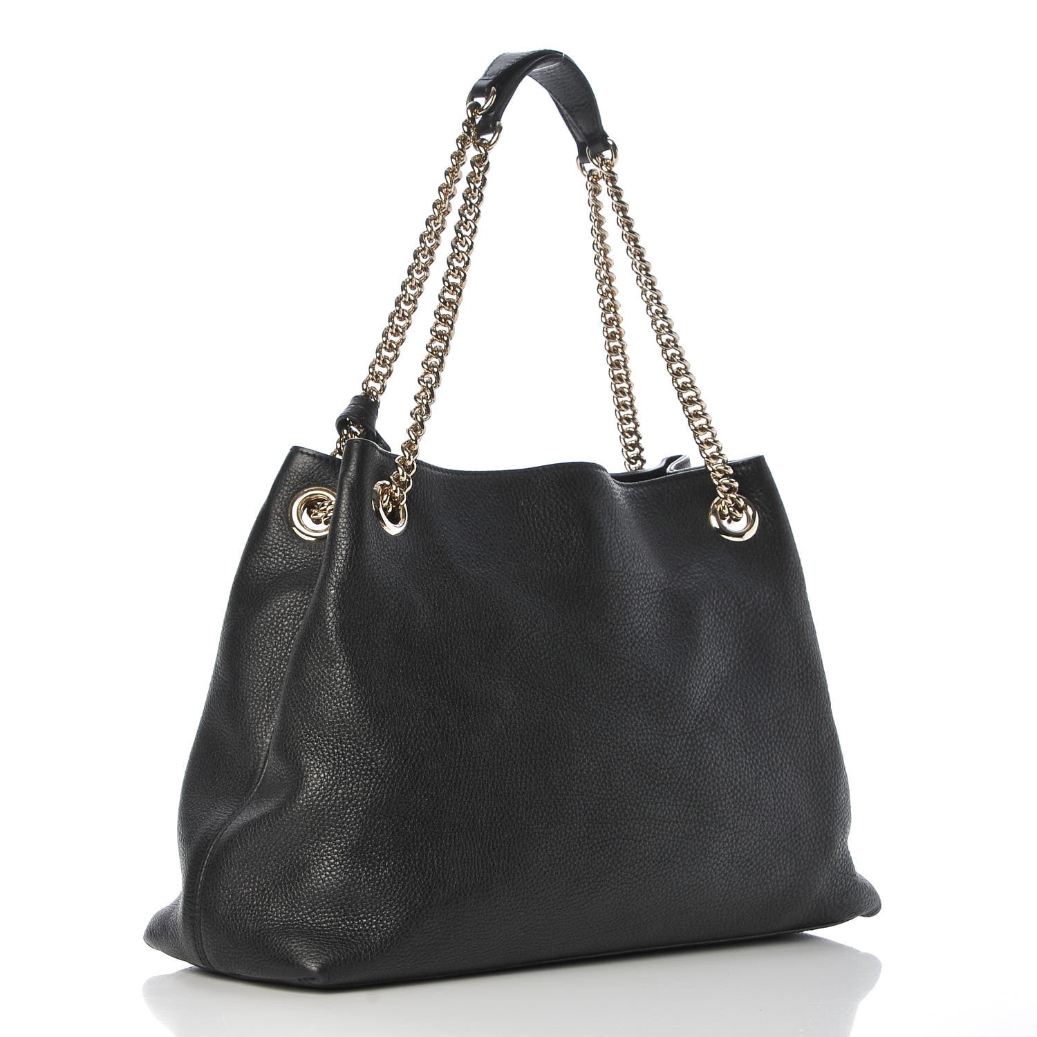 Gucci Pebbled Calfskin Medium Soho Chain Shoulder Bag Black 4 of 8