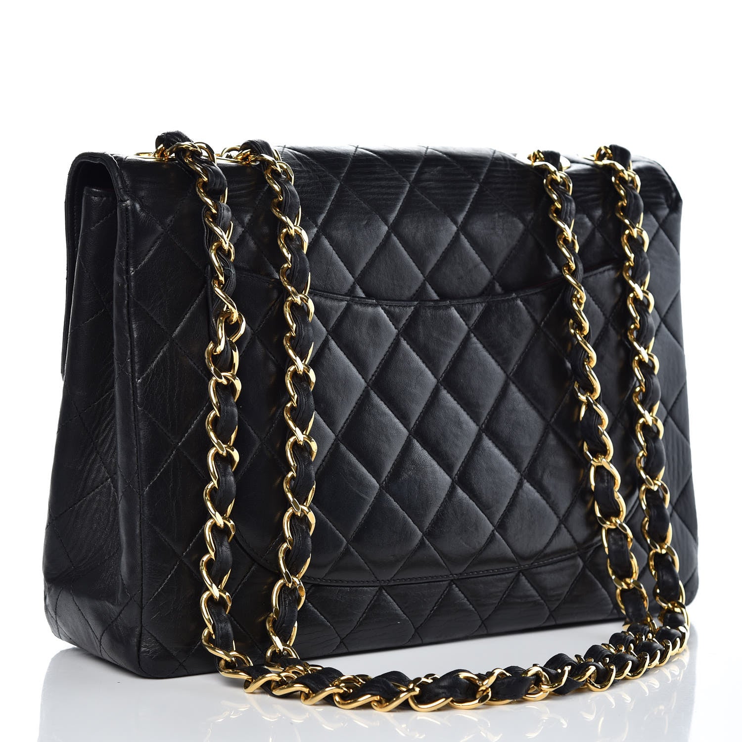 Chanel Lambskin Quilted Jumbo Single Flap Black 3 of 18