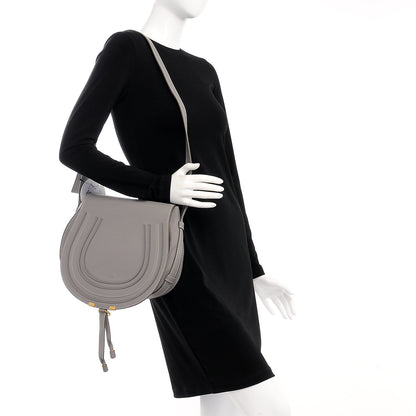 Chloe Calfskin Medium Marcie Round Crossbody Bag Cashmere Grey 2 of 8