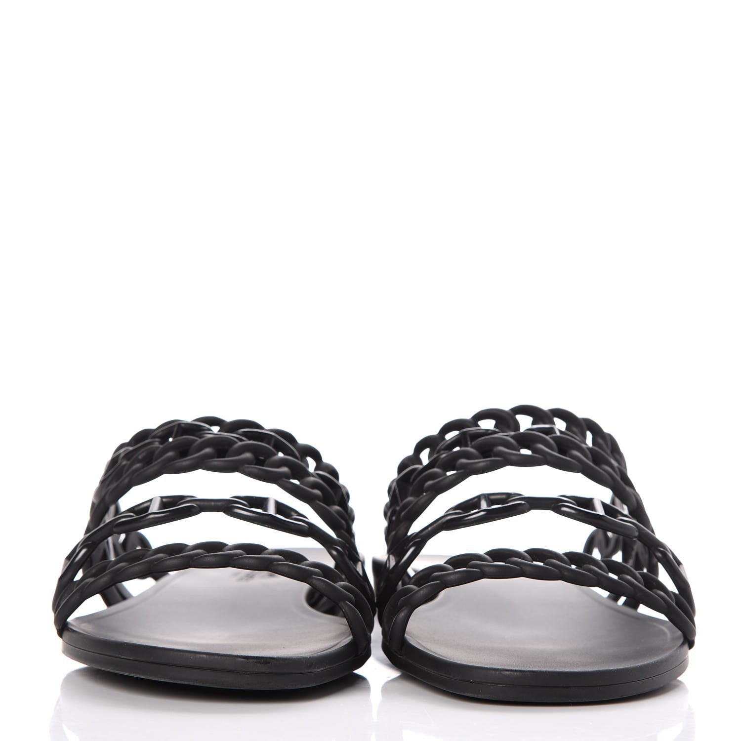 Hermes Rubber Chaine d'Ancre Nude Sandals 40 Black 3 of 7