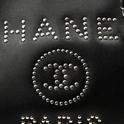 Chanel Caviar Medium Studded Deauville Tote Black 8 of 10
