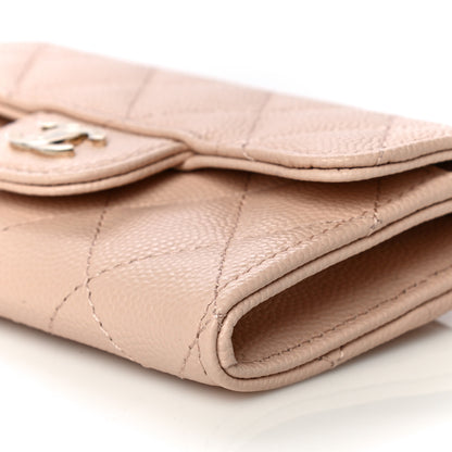 Chanel Caviar Quilted Flap Card Holder Wallet Beige 11 of 12