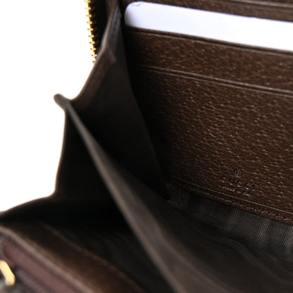 Gucci GG Supreme Monogram Web Ophidia Zip Around Wallet Brown 6 of 8