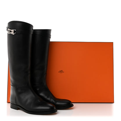 Hermes Box Kelly Jumping Boots 36 Black 11 of 11