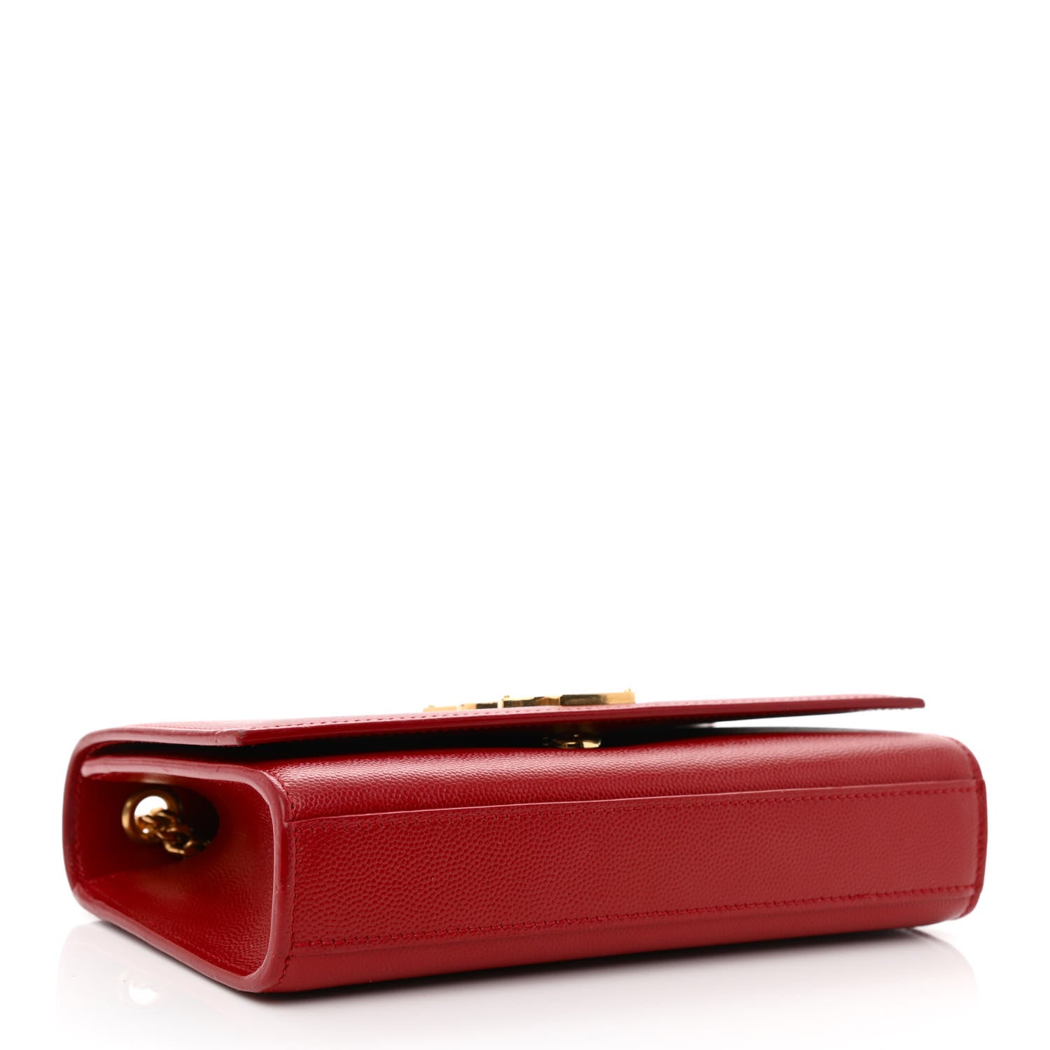 Saint Laurent Grain De Poudre Small Monogram Kate Satchel Red 4 of 10