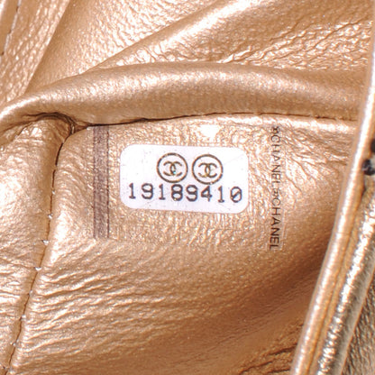 Chanel Metallic Washed Lambskin Quilted New Mini Flap Dark Gold Black 8 of 8