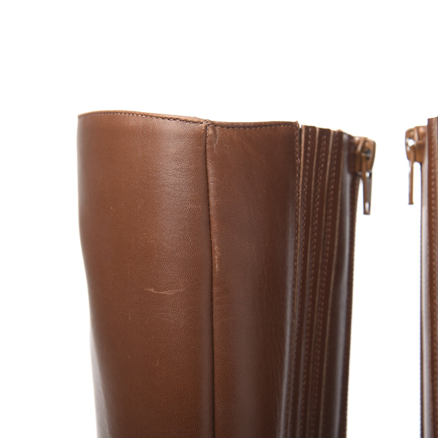 Christian Louboutin Calfskin Brosse Mirabelle 120 Tall Boots 36 Cuoio 8 of 14