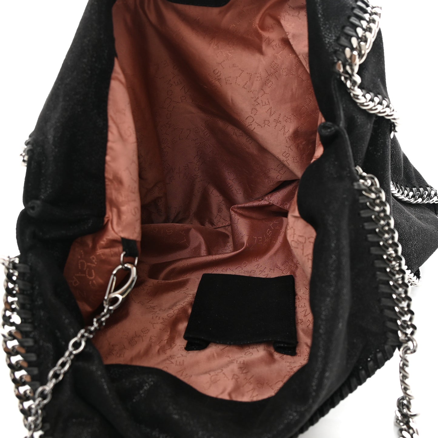 Metallic Shaggy Deer Big Falabella Tote Black