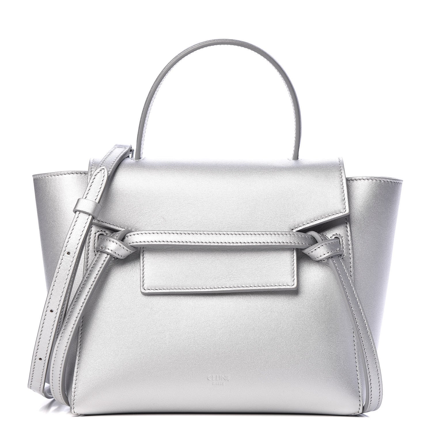 Celine Laminated Calfskin Nano Belt Bag Silver 1 of 11