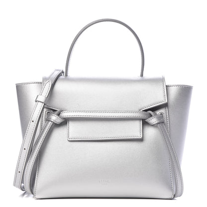Celine Laminated Calfskin Nano Belt Bag Silver 1 of 11