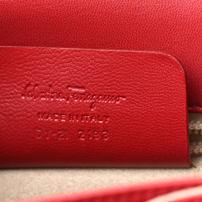 Salvatore Ferragamo Brushed Off Calfskin Small Iconic Top Handle Red 7 of 11