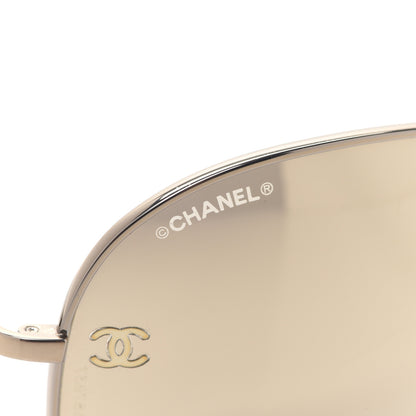 Chanel Metal Aviator CC Sunglasses 4189-T-Q Gold 7 of 8