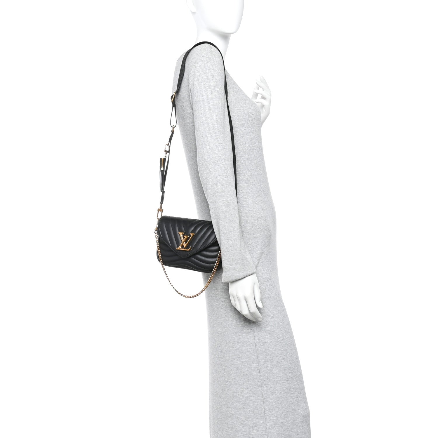 Louis Vuitton Calfskin New Wave Multi Pochette Black 2 of 9
