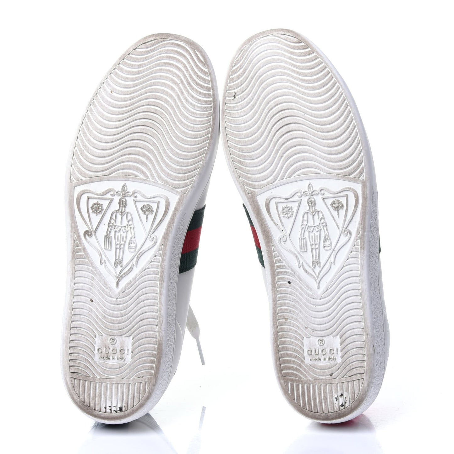 Calfskin Ayers Bee Embroidered Womens Ace Sneakers 37.5 White Green