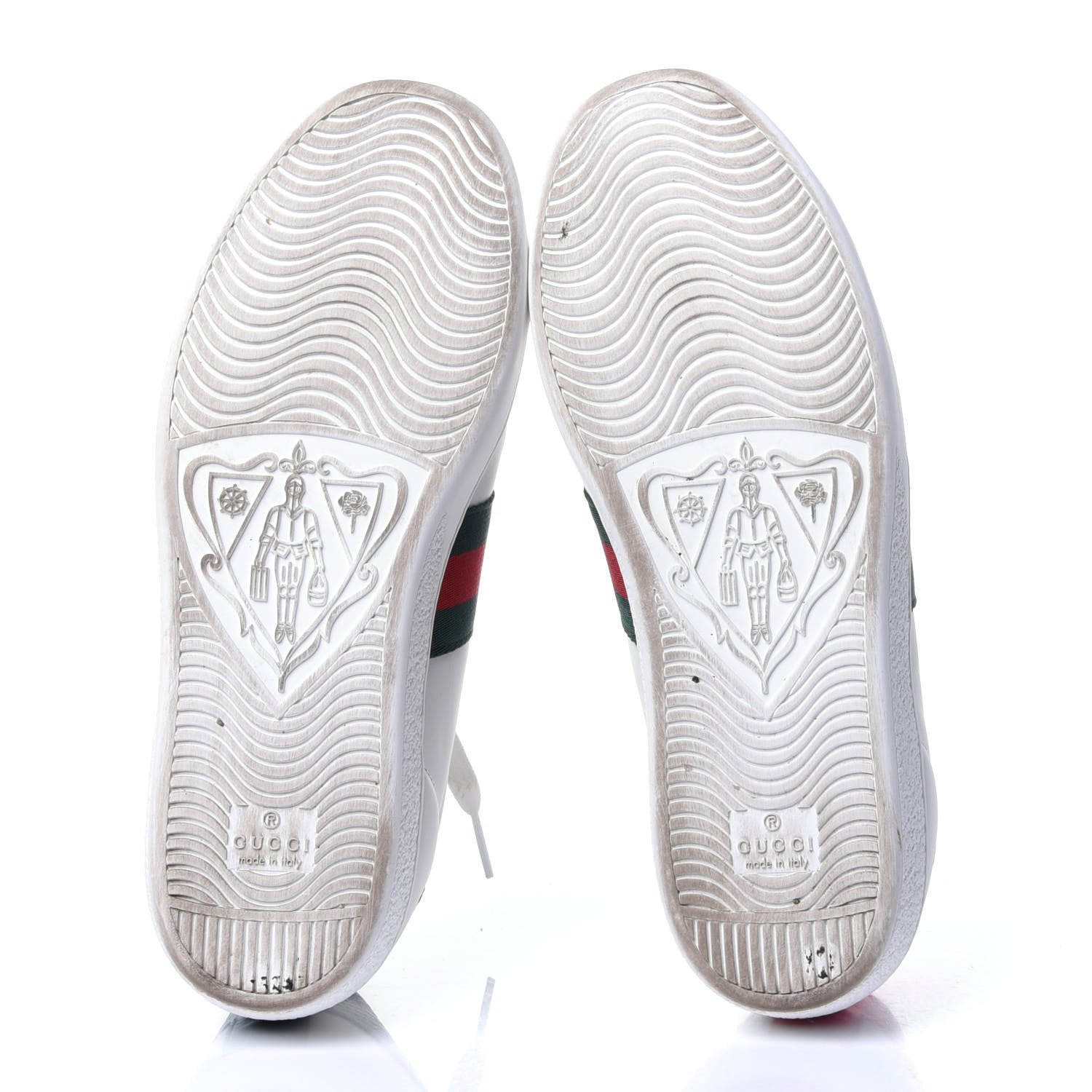 Gucci Calfskin Ayers Bee Embroidered Womens Ace Sneakers 37.5 White Green 6 of 16