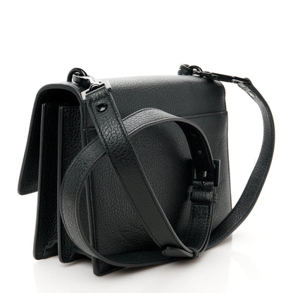 Saint Laurent Grained Calfskin Medium Monogram Sunset Satchel Black 3 of 11
