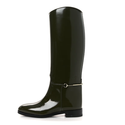 Gucci Brushed Calfskin Michelangelo Slim Horsebit Riding Boots 39 Luscious Green 1 of 11