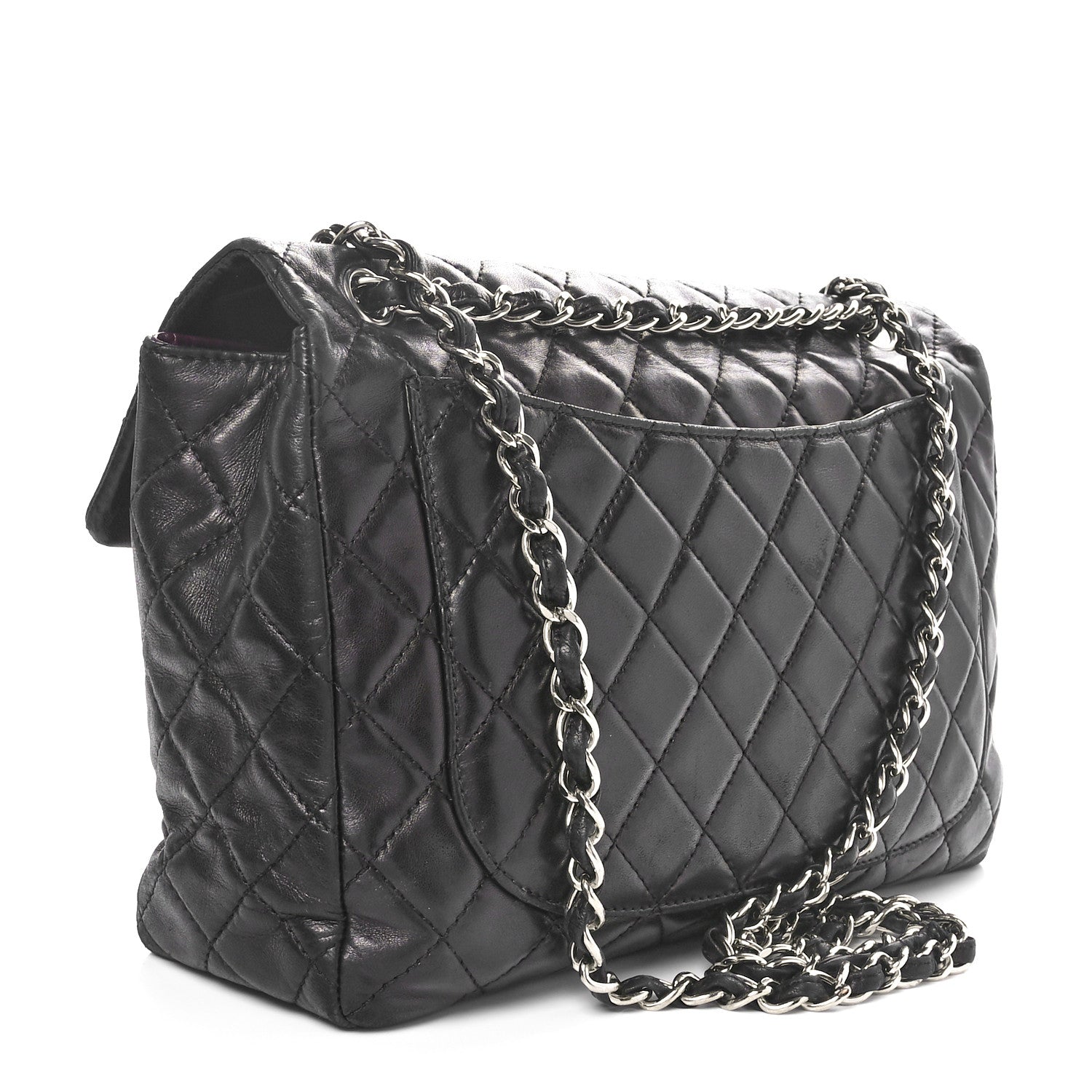 Chanel Washed Lambskin Quilted Maxi Single Flap Black 3 of 10