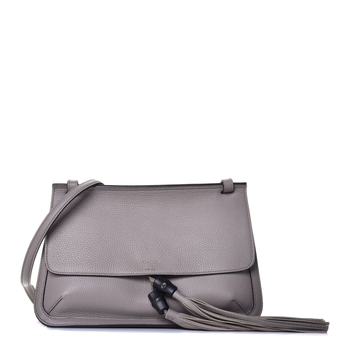 Cellarius Calfskin Medium Bamboo Daily Flap Shoulder Bag Storm Grey