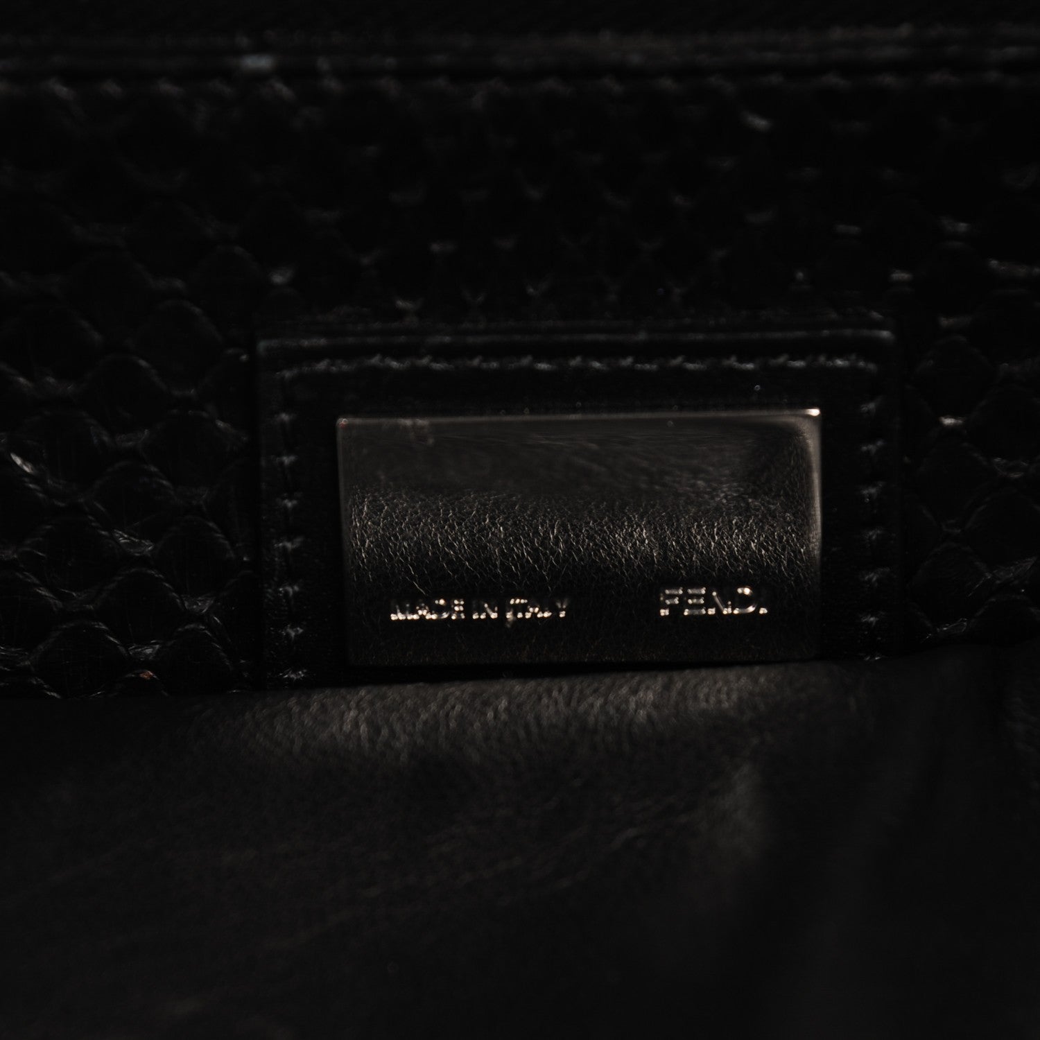 Fendi Vitello Morgan Python Crocodile Monster Eyes Large Peekaboo Iconic Satchel Black Girasole 6 of 7