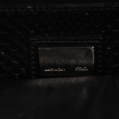 Fendi Vitello Morgan Python Crocodile Monster Eyes Large Peekaboo Iconic Satchel Black Girasole 6 of 7