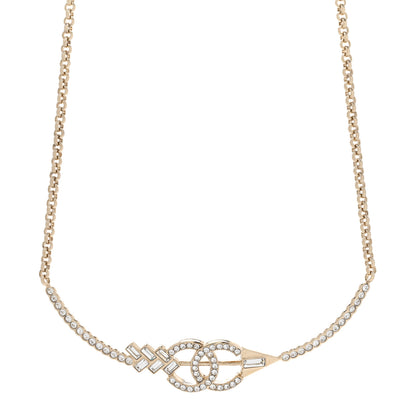 Chanel Crystal CC Arrow Necklace Gold 1 of 7