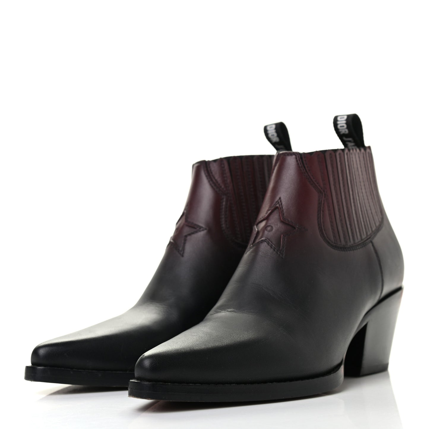 Matte Calfskin Ombre L.A. Ankle Boots 36.5 Black Rouge
