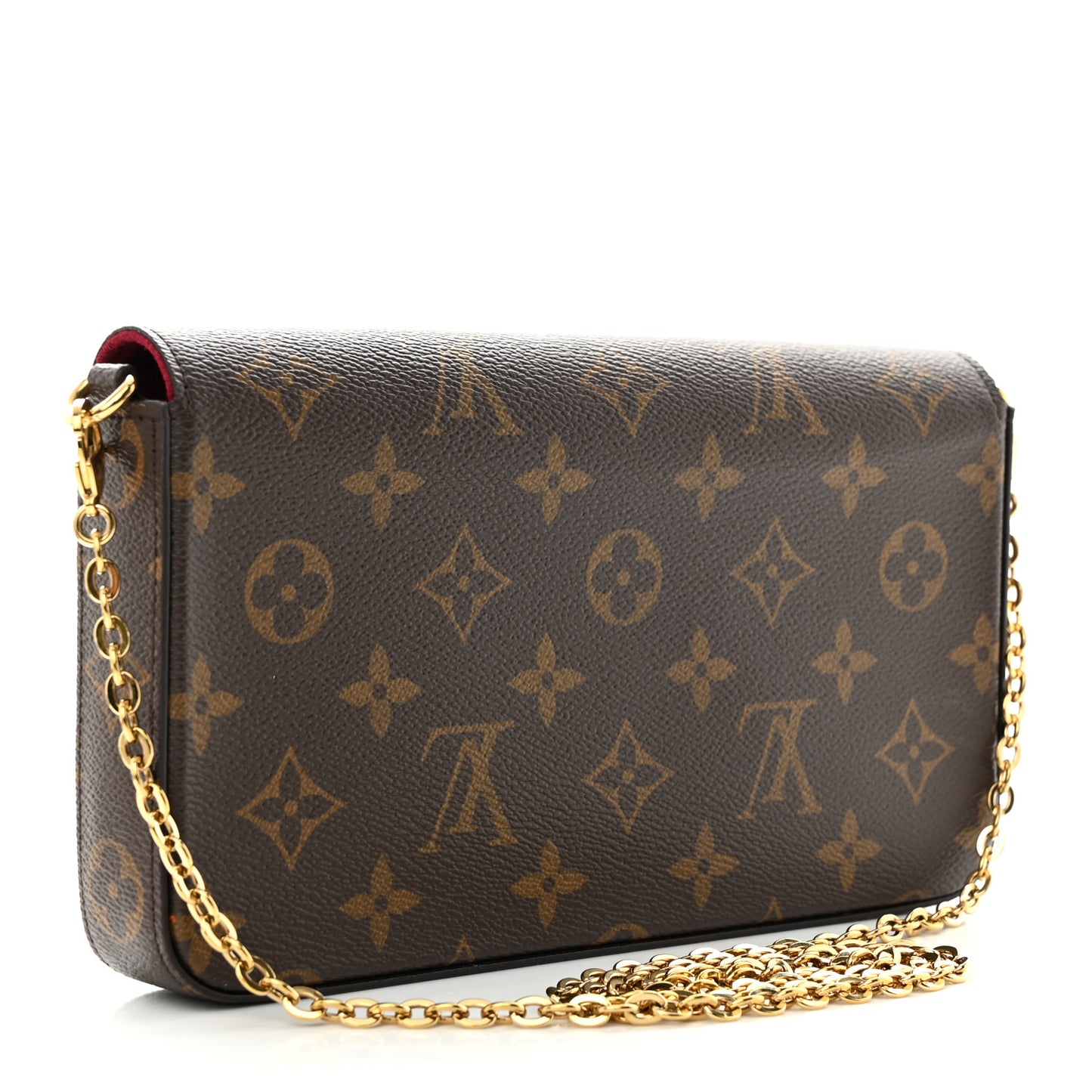Monogram Pochette Felicie Chain Wallet Fuchsia