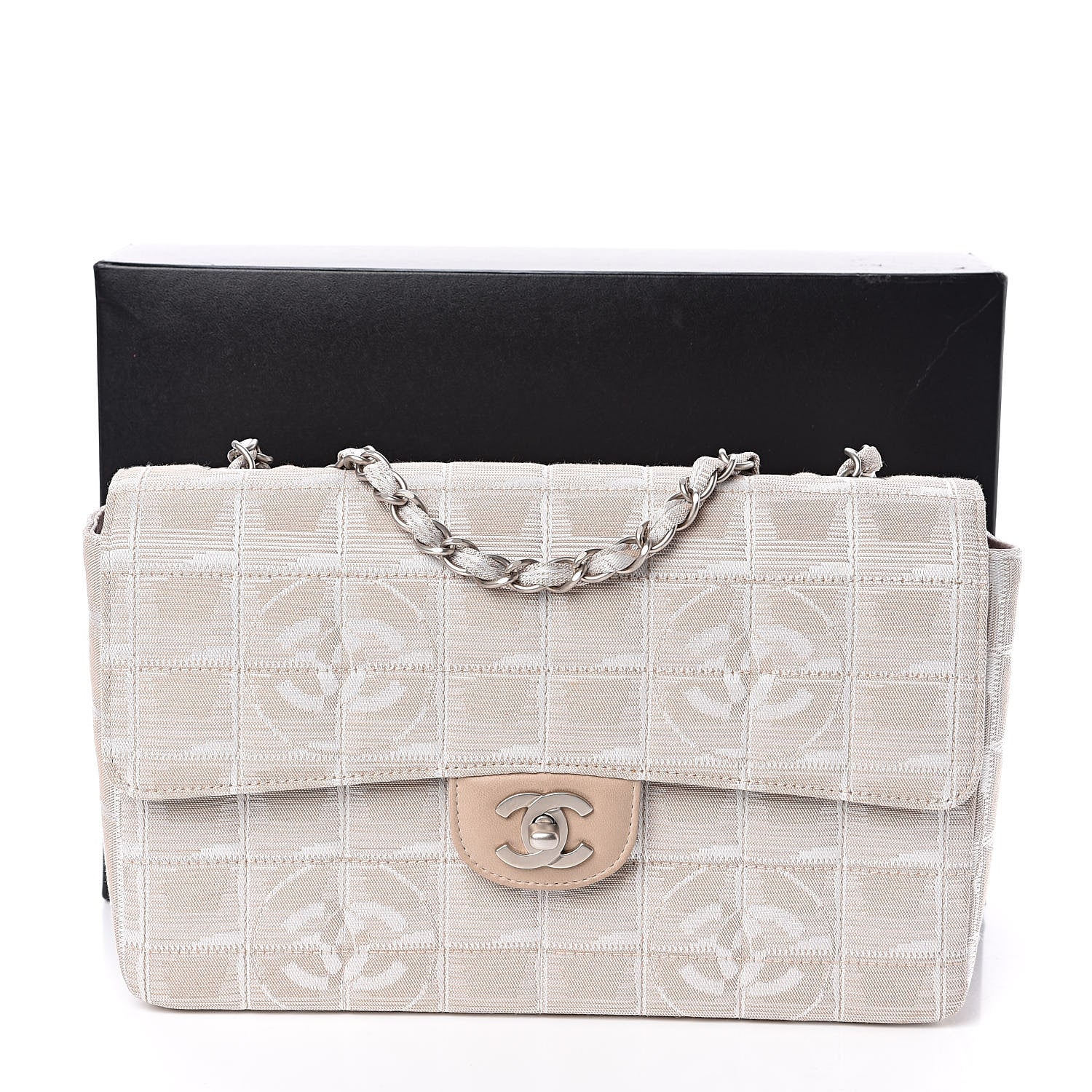 Chanel Nylon Medium Travel Flap Light Beige 11 of 11