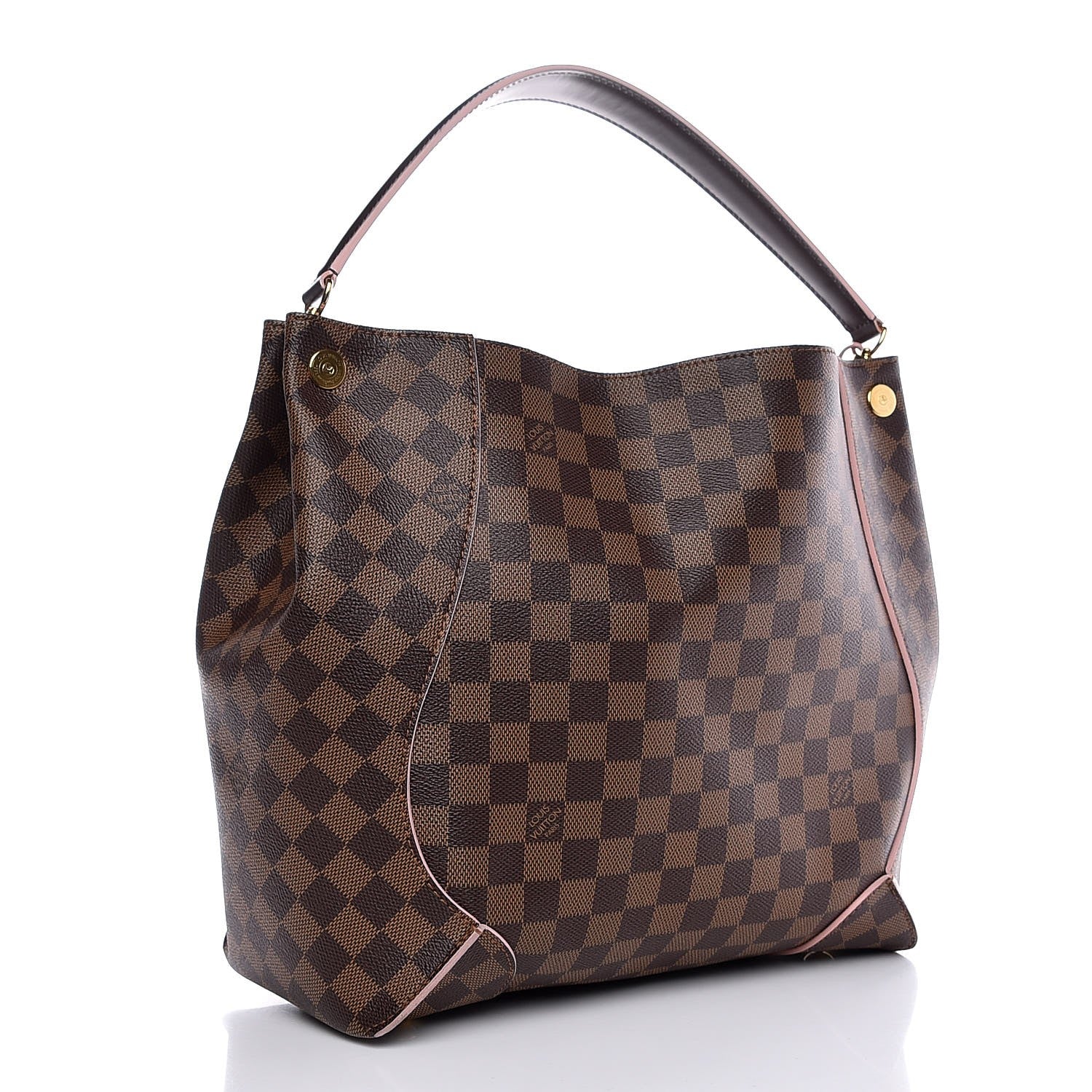 Louis Vuitton Damier Ebene Caissa Hobo Rose Ballerine 4 of 11