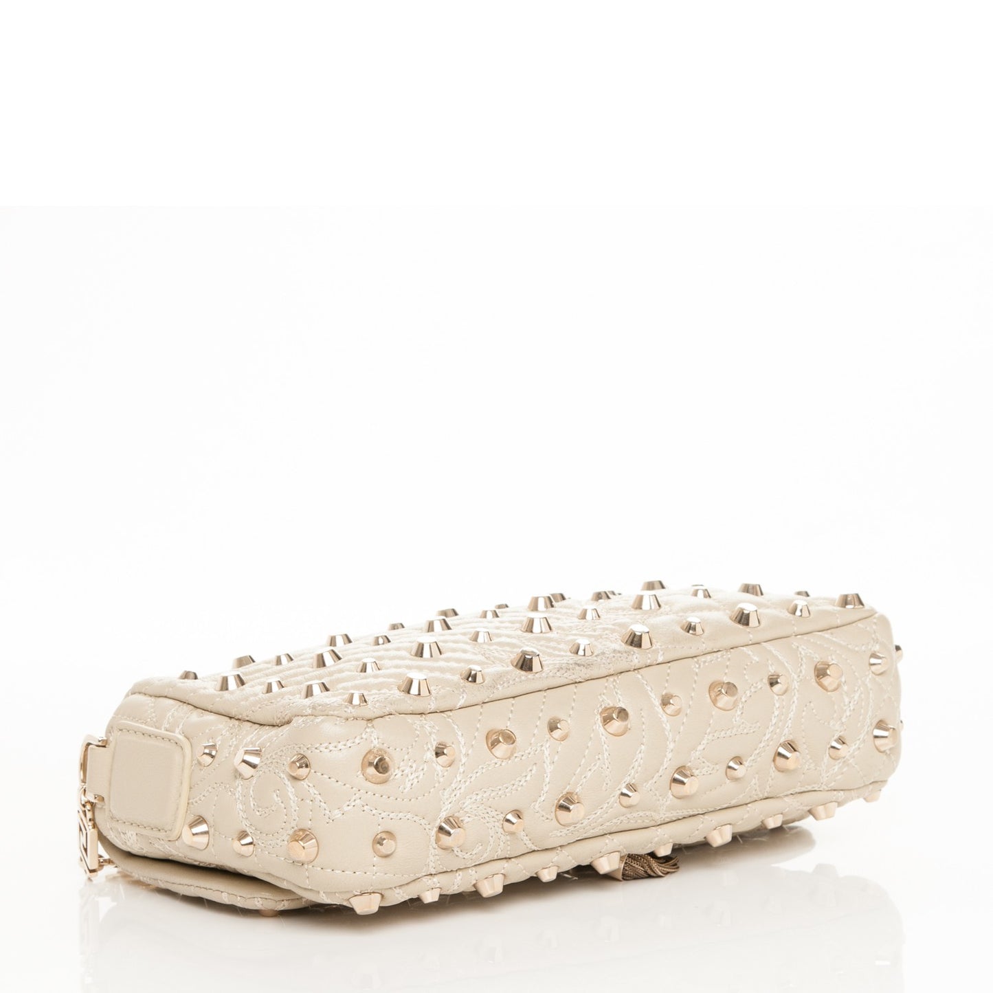 Nappa Barocco Quilted Studded Calliope Vanitas Shoulder Bag Beige