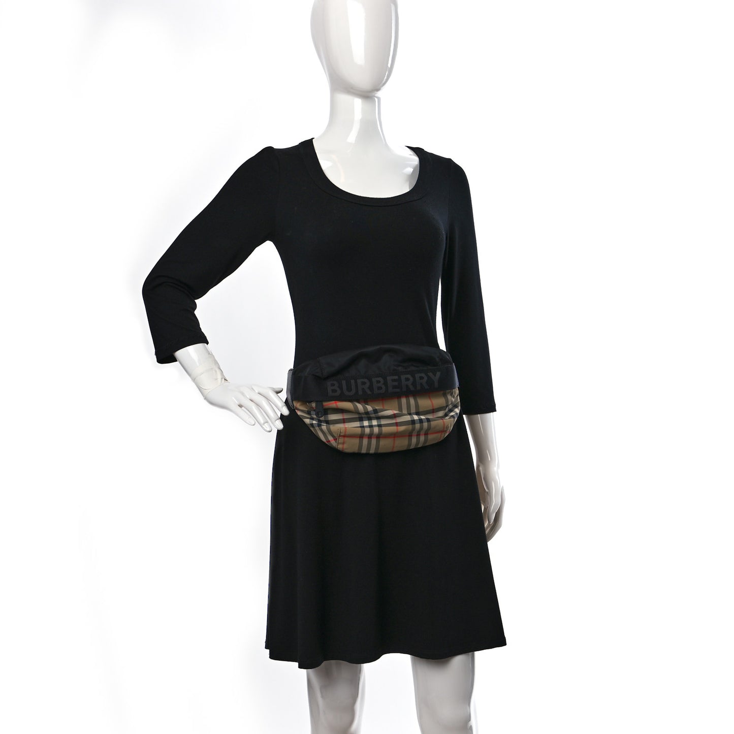 Nylon Vintage Check Sonny Bum Bag Archive Beige Black