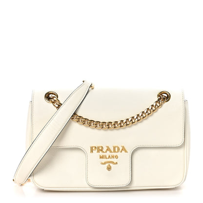 Prada Saffiano Flap Shoulder Bag Talco 1 of 9
