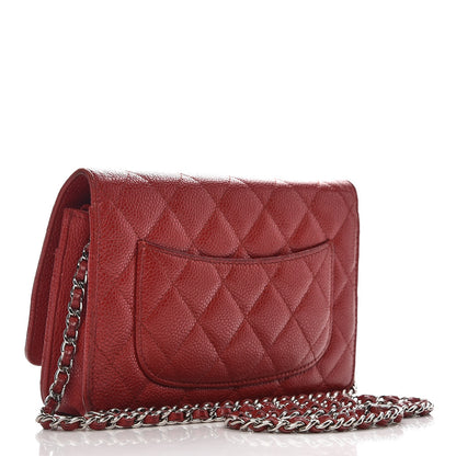 Chanel Caviar Quilted Wallet on Chain WOC Red 3 of 14