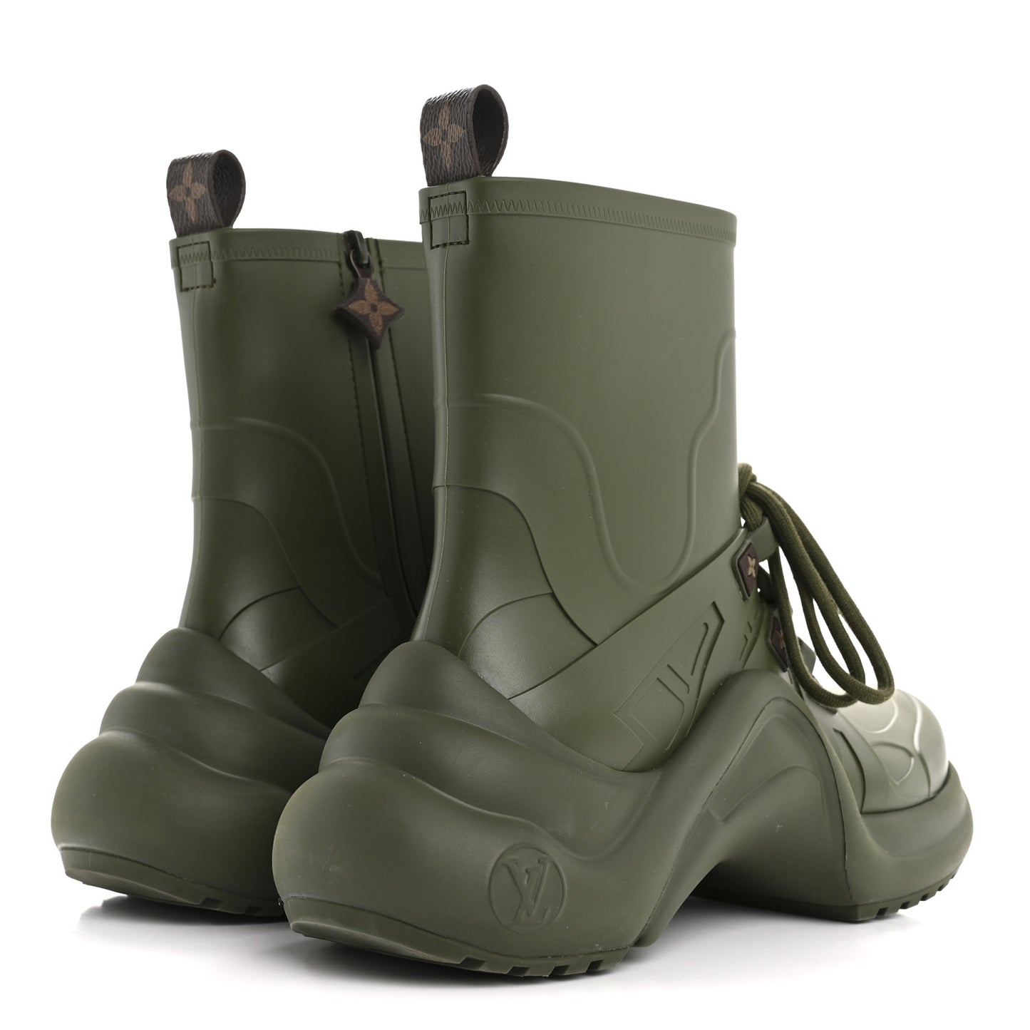 Mat Rubber Monogram LV Archlight Sneaker Boots 38 Kaki