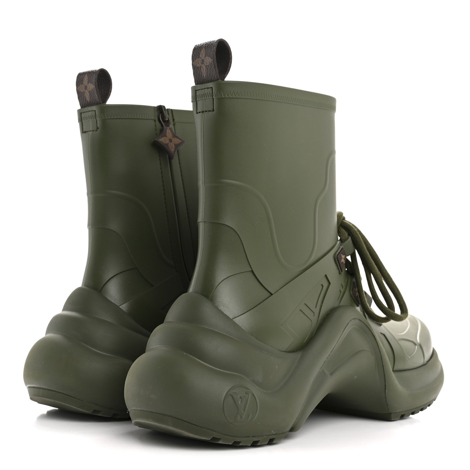 Louis Vuitton Mat Rubber Monogram LV Archlight Sneaker Boots 38 Kaki 5 of 10